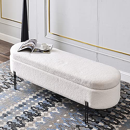 QHLMLL Luxuriöse Sitzbank mit Metallfuß, Kunstfell-Ende des Bettes, Sitzbank, Stauraum, Ottomane, bequeme gepolsterte Schuhbank, Sitz für Wohnzimmer, Schlafzimmer, schwarzes Untergestell, 60 x 40 x 45 QHLMLL Luxuriöse Sitzbank mit Metallfuß, Kunstfell-Ende des Bettes, Sitzbank, Stauraum, Ottomane, bequeme gepolsterte Schuhbank, Sitz für Wohnzimmer, Schlafzimmer, schwarzes Untergestell, 60 x 40 x 45 von QHLMLL