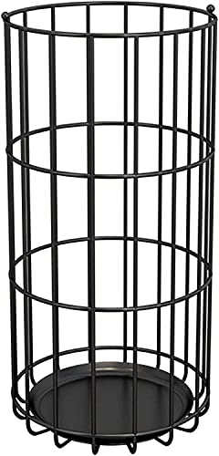 QHLMLL Moderner, kreativer Mehrzweck-Schirmständer, moderner Schirmständer aus Metall mit 4 Haken und Abtropfschale, für die Dekoration von Home-Office-Wohnzimmern und Hotels, Schwarz (d) (Schwarz von QHLMLL