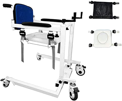 QHLMLL Patiententransferstuhl, Hebestuhl für zu Hause, tragbarer Patiententransferlifter mit weichem Kissen und Toilettensitz, Nachttisch-Transportduschstuhl für behinderte ältere Menschen, 2 von QHLMLL