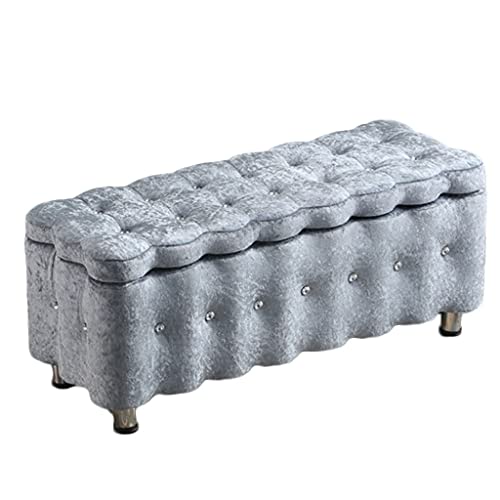 QHLMLL Polsterhocker mit Stauraum, Fenstersitz, Fußhocker, rosafarben, für Wohnzimmer, Schlafzimmer, Flur, Schuhwickelhocker mit Eisfleece-Bett von QHLMLL