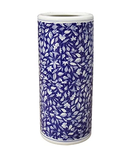 QHLMLL Schirmhalter, Schirmständer, Keramik-Schirmständer oder Standvase, für die Dekoration zu Hause oder im Hotel, für den Büroeingang, Schirmständer, Schirmständer, Schirm-Organizer (blau: Stil von QHLMLL