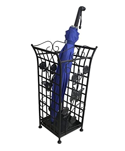 QHLMLL Schirmhalter, Schirmständer, Metall-Schirmständer, freistehendes Organizer-Gestell zur Aufbewahrung von Regenschirmen, Halter für Eingangsflur mit Abtropfschale, Schirmständer, Schirm-Organ QHLMLL Schirmhalter, Schirmständer, Metall-Schirmständer, freistehendes Organizer-Gestell zur Aufbewahrung von Regenschirmen, Halter für Eingangsflur mit Abtropfschale, Schirmständer, Schirm-Organ von QHLMLL