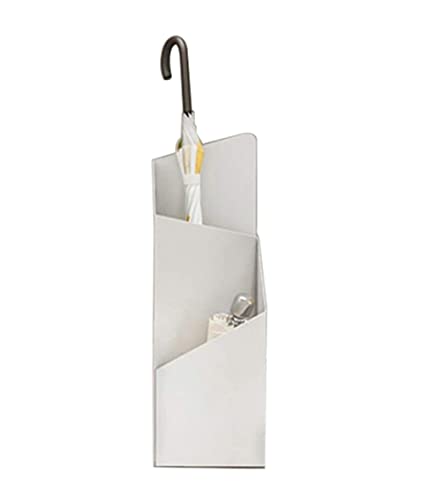 QHLMLL Schirmhalter, Schirmständer, moderner Schirmständer aus Metall mit 2-Fächer-Design, für Eingangsbereich, Flur, Haustür-Dekor, Schirmständer, Schirm-Organizer (Blau: Blanc, Größe: 25 von QHLMLL