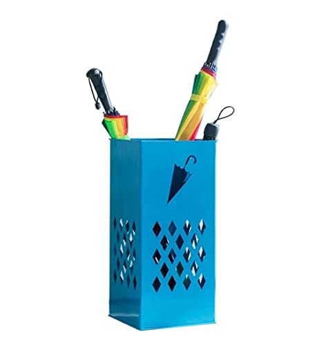 QHLMLL Schirmhalter, Schirmständer, quadratisch, aus Metall, freistehender Schirmhalter für den Eingangsbereich, Organizer für die Dekoration des Home-Office, Schirmständer, Schirm-Organizer (blau von QHLMLL