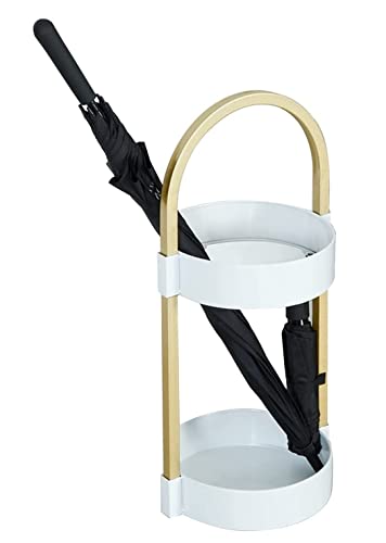 QHLMLL Schirmhalter, Schirmständer aus Metall für den Innenbereich mit 4 Haken, Schirmhaltergestell, Schirmeimer aus Schmiedeeisen für das Homeoffice oder Hostel, Schirmständergestell, Schirmhalte von QHLMLL