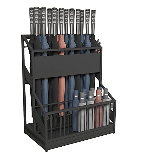 QHLMLL Schirmhalter Schirmständer Metall Schirmständer Mit Ausziehbarer Abtropfschale Schirmgestell Einfach Modern Große Kapazität 2 Schichten Schirmhalter Schirmständer Schirmorganizer von QHLMLL
