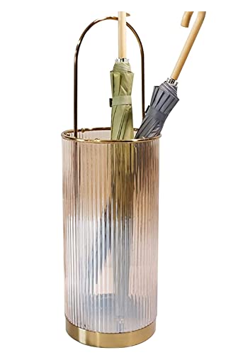 QHLMLL Schirmhalter Schirmständer Zylindrischer Schirmständer aus Glas Schirmständer aus Metall Europäischer Schirmaufbewahrungseimer Eingangsbereich Heimschirmhalter Schirmständer Schirm-Organizer von QHLMLL