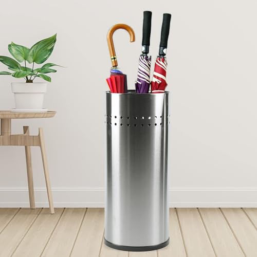 QHLMLL Schirmhalter aus Edelstahl, rund, 20,3 cm, für Zuhause, Büro, Innenbereich, Flur, Schirmbehälter-Organizer QHLMLL Schirmhalter aus Edelstahl, rund, 20,3 cm, für Zuhause, Büro, Innenbereich, Flur, Schirmbehälter-Organizer von QHLMLL