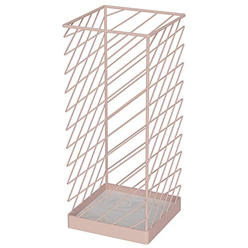 QHLMLL Schirmständer, Metall-Schirmständer für den Eingangsbereich, moderner freistehender Schirmhalter mit 4 Haken für die Dekoration im Homeoffice, Schwarz (Schwarz) (Pink) Feito NA China von QHLMLL