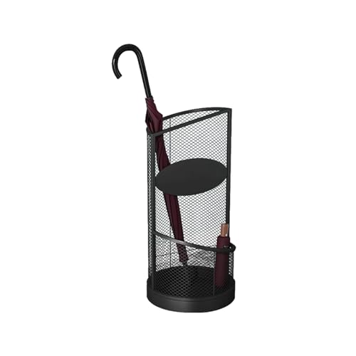 QHLMLL Schirmständer, Schirmhalter aus Metallgeflecht, 2-stöckig, rund, freistehender Schirmständer, kommerzieller Schirmständer für den Flur im Klassenzimmer, Zuhause, Büro (schwarz, 30 x 63 cm) QHLMLL Schirmständer, Schirmhalter aus Metallgeflecht, 2-stöckig, rund, freistehender Schirmständer, kommerzieller Schirmständer für den Flur im Klassenzimmer, Zuhause, Büro (schwarz, 30 x 63 cm) von QHLMLL