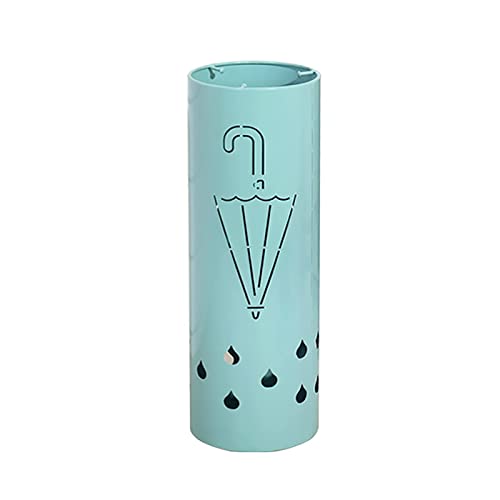 QHLMLL Schirmständer, Schirmständer Schirmhalter Ständer, Metall Durchbrochenes Design Schirmständer, Mit Haken Innen Schirmhalter, Rund, Für Flur Innen/Blau von QHLMLL