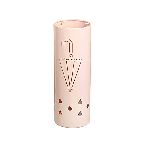 QHLMLL Schirmständer, Schirmständer Schirmhalter Ständer, Metall Durchbrochenes Design Schirmständer, Mit Haken Innen Schirmhalter, Rund, Für Flur Innen/Rosa von QHLMLL