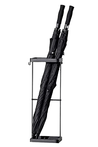 QHLMLL Schirmständer, Schirmständer aus Metall mit Abtropfschale und 2 Haken, Schirmständer für Loshort-Schirme, Schirmständer für den Flur im Homeoffice, Schirm-Organizer/Schwarz/21 * 15 * 60 cm QHLMLL Schirmständer, Schirmständer aus Metall mit Abtropfschale und 2 Haken, Schirmständer für Loshort-Schirme, Schirmständer für den Flur im Homeoffice, Schirm-Organizer/Schwarz/21 * 15 * 60 cm von QHLMLL