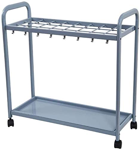 QHLMLL Schirmständer, Schmiedeeiserner kommerzieller Halter, Halter mit großer Kapazität für Gastronomie, Hotel, Bankbüro, mit Rollen, Aufbewahrung von 20 40 (18 Löcher, 12 Haken) Feito NA China von QHLMLL
