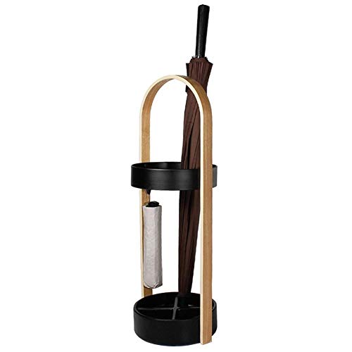 QHLMLL Schirmständer, moderner Schirmständer, freistehender Halter mit 2 Haken für die Dekoration von Flur, Eingangsbereich, Büro, Zuhause, Braun (Braun) (Braun) Feito NA China von QHLMLL