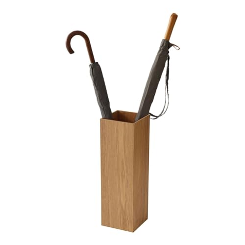 QHLMLL Schirmständer, quadratisch/rechteckig, mit Abnehmbarer Abtropfschale, freistehender Schirmhalter aus Holz, Organizer, Bauernhaus-Aufbewahrungsbehälter, Flur (Holz, 50 x 16 cm) von QHLMLL