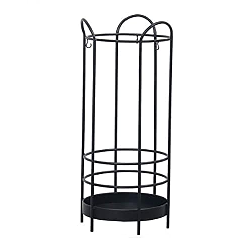 QHLMLL Schirmständer, runder Schirmständer aus Eisen, moderner, einfacher Multifunktions-Schirmständer mit Haken für das Home Office, Blume/Schwarz QHLMLL Schirmständer, runder Schirmständer aus Eisen, moderner, einfacher Multifunktions-Schirmständer mit Haken für das Home Office, Blume/Schwarz von QHLMLL