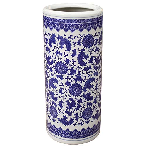 QHLMLL Schirmständer Keramik-Schirmständerhalter oder Standvase, für die Dekoration von Zuhause und Hotel, weiß mit blauem Muster, Stil 5, 24 × 40 cm (Stil 3 24 × 40 cm) (Stil 4 24 × 40 cm) Feito von QHLMLL