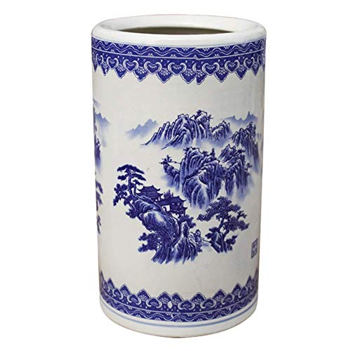 QHLMLL Schirmständer Keramik-Schirmständerhalter oder Standvase, für die Dekoration von Zuhause und Hotel, weiß mit blauem Muster, Stil 5, 24 × 40 cm (Stil 3 24 × 40 cm) (Stil 4 24 × 40 cm) Feito von QHLMLL
