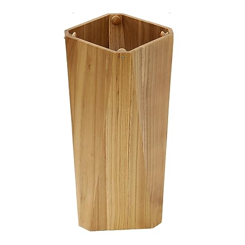 QHLMLL Schirmständer – Schirmständer aus Holz – Dunkelbraun – Natürliche Holzmaserung – Schirmständer für den Innenbereich – Für 7–8 Schirme – Für Zuhause, Eingangsbereich, Büro (Farbe: Esche, Größ von QHLMLL