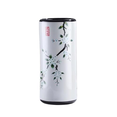 QHLMLL Schirmständer Vintage-Schirmständer aus Keramik, chinesischer Schirmhalter aus Porzellan, Vase, Vogel- und Blumen-Schirmorganizer, bodenstehender Stockhalter für den Flur zu Hause von QHLMLL