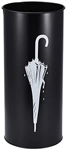 QHLMLL Schirmständer aus Metall, Schirmhalter, runder Schirmeimer für den Innenbereich, Mülleimer für den Eingangsbereich des Home-Office, 3 Farben, 20 x 45 cm (grau) (schwarz) Feito NA China von QHLMLL