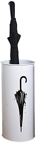 QHLMLL Schirmständer aus Metall, Schirmhalter, runder Schirmeimer für den Innenbereich, Mülleimer für den Eingangsbereich des Home-Office, 3 Farben, 20 x 45 cm (grau) (schwarz) Feito NA China von QHLMLL