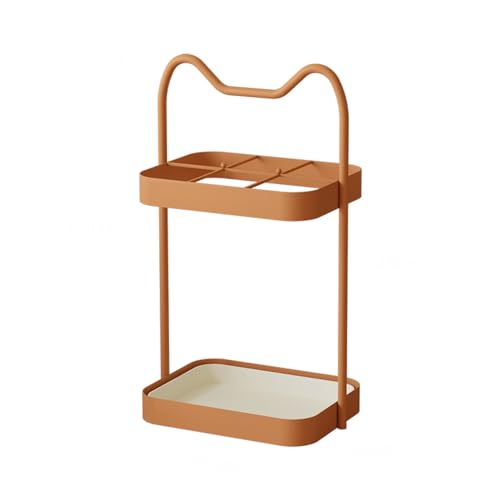 QHLMLL Schirmständer aus Metall, Schirmhalter in Katzenohrform, freistehender Schirm-Organizer, Behälter für Schirme, für die Dekoration im Homeoffice oder im Flur (orange) von QHLMLL