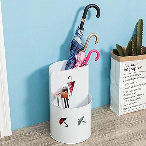 QHLMLL Schirmständer aus Metall, für die Dekoration des Home-Office, mit abnehmbarem Tablett, Abtropfschale 19,7 x 12,6 Zoll (weiß) Schwarz Feito NA China von QHLMLL