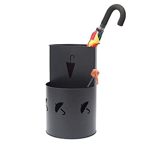 QHLMLL Schirmständer aus Metall, für die Dekoration des Home-Office, mit abnehmbarem Tablett, Abtropfschale 19,7 x 12,6 Zoll (weiß) Schwarz Feito NA China von QHLMLL