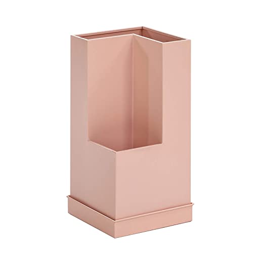 QHLMLL Schirmständer aus Metall, modern, aus Eisen, robuster Schirmhalter mit Abnehmbarer Abtropfschale, Schirmständer für den Innenbereich, Flur, Foyer, Pink (Pink) (Schwarz), Feito NA China von QHLMLL