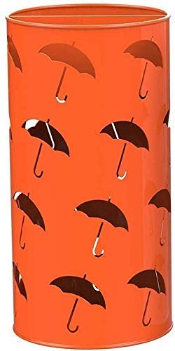 QHLMLL Schirmständer aus Metall, rund, modern, für den Eingang, kostenlos, für Stöcke, für Deko, Home Office (orange) weiß, Feito NA China von QHLMLL