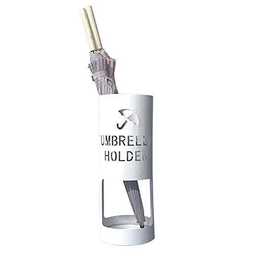 QHLMLL Schirmständer aus Metall, weißer Schirmständer, integrierter Abfluss, interner Abflussständer, 20-Fach faltbar, 50 cm (weiß) Weißes Feito NA China von QHLMLL