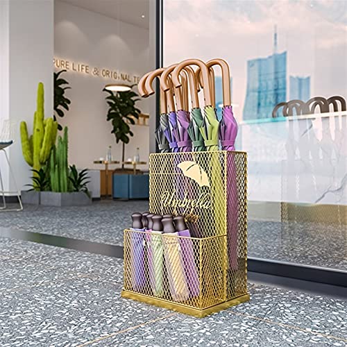 QHLMLL Schirmständer für den Haushalt, Hotelgewerbe, bietet Platz für 25–28 Lange und Kurze Schirme, bodenstehender Schirmeimer/Schwarz/35 x 24 x 46 cm (T 51 x 24 x 49 cm) von QHLMLL