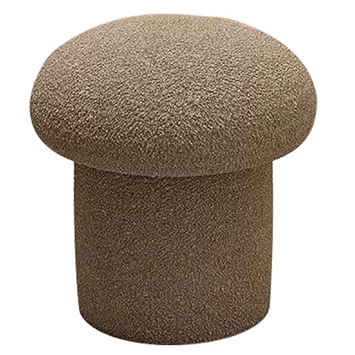 QHLMLL Schminkbank, Kosmetikstuhl, Pilzhocker, moderne Fußstütze oder Beistelltisch, weiche Fußstütze für Schminktisch für Schlafzimmer, Wohnzimmer (Braun, 36 cm) von QHLMLL