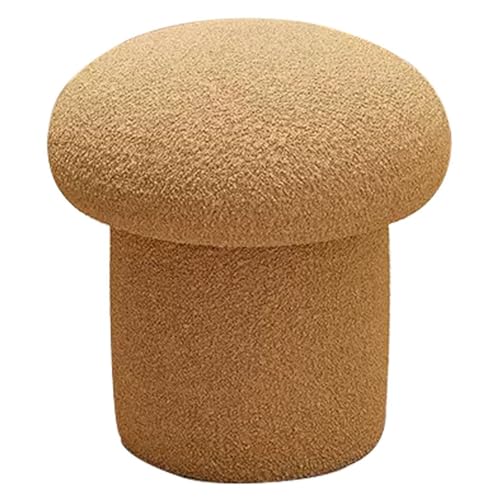 QHLMLL Schminkbank, Kosmetikstuhl, Pilzhocker, moderne Fußstütze oder Beistelltisch, weiche Fußstütze für Waschtisch, Schlafzimmer, Wohnzimmer (Gelb, 36 cm) von QHLMLL