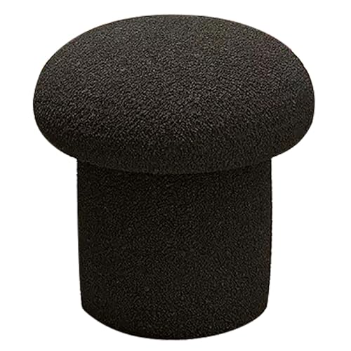 QHLMLL Schminkbank, Kosmetikstuhl, Pilzhocker, moderne Fußstütze oder Beistelltisch, weiche Fußstütze für Waschtisch, Schlafzimmer, Wohnzimmer (Schwarz, 36 cm) von QHLMLL