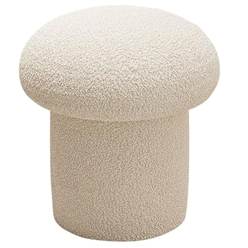 QHLMLL Schminkbank, Kosmetikstuhl, Pilzhocker, moderne Fußstütze oder Beistelltisch, weiche Fußstütze für Waschtisch, Schlafzimmer, Wohnzimmer (Weiß, 43 cm) von QHLMLL