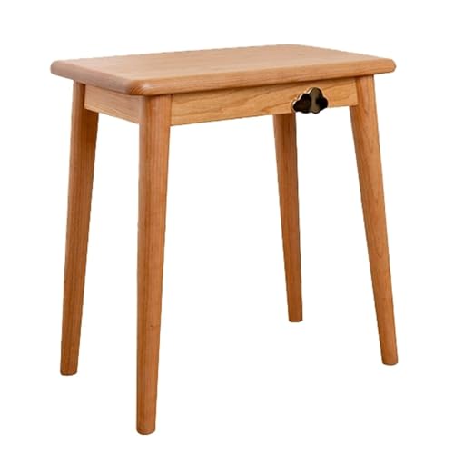 QHLMLL Schminkbank, Schminkstuhl, Massivholz, abgerundete Ecken, Einsteck- und Zapfenstruktur, große Tischplatte mit Wolkendekoration, multifunktional (Beige) von QHLMLL