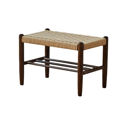 QHLMLL Schuhbank aus Holz, für den Eingangsbereich, für Flur, Wohnzimmer, Veranda, Eingang, stabil, hält bis zu 90 kg, Schwarz (60 cm) von QHLMLL