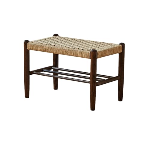 QHLMLL Schuhbank aus Holz mit stabilem Sitz und Stauraum für Eingangsbereich, Flur, Wohnzimmer, hält bis zu 90 kg, Schwarz, 60 cm von QHLMLL