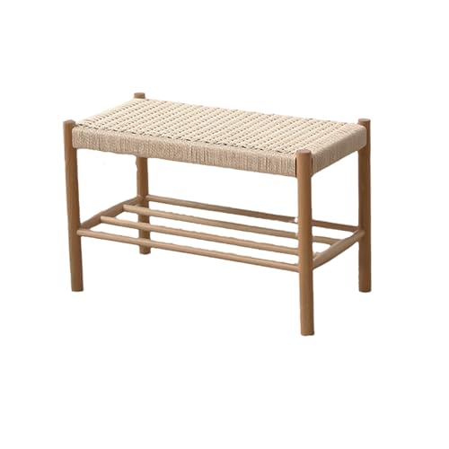 QHLMLL Schuhbank aus Holz mit stabilem Sitz und Stauraum für Eingangsbereich, Flur, Wohnzimmer, hält bis zu 90 kg, Schwarz, 60 cm von QHLMLL