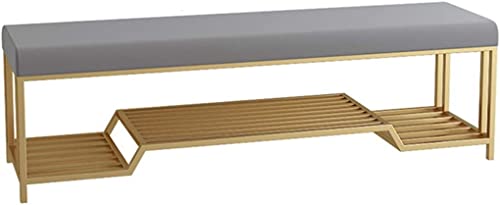 QHLMLL Schuhbank für den Eingangsbereich, Aufbewahrungsbank, Bettbank, Schuhregal, Bank, nordischer kreativer Eisenrahmen, Schuhschrank mit weichem Kissen, Schuhwechselhocker (C QHLMLL Schuhbank für den Eingangsbereich, Aufbewahrungsbank, Bettbank, Schuhregal, Bank, nordischer kreativer Eisenrahmen, Schuhschrank mit weichem Kissen, Schuhwechselhocker (C von QHLMLL