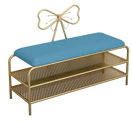 QHLMLL Schuhbank für den Eingangsbereich, mit Kissen und Stauraum, 80 cm, multifunktionales Schuhregal für Schlafzimmer und Wohnzimmer, Blau QHLMLL Schuhbank für den Eingangsbereich, mit Kissen und Stauraum, 80 cm, multifunktionales Schuhregal für Schlafzimmer und Wohnzimmer, Blau von QHLMLL