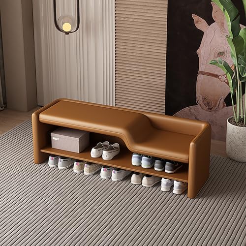 QHLMLL Schuhregal aus Holz mit 2 Ebenen, industrielles Schuhregal, Organizer für Schlafzimmer und Wohnzimmer, gepolsterte Bank für Flur QHLMLL Schuhregal aus Holz mit 2 Ebenen, industrielles Schuhregal, Organizer für Schlafzimmer und Wohnzimmer, gepolsterte Bank für Flur von QHLMLL
