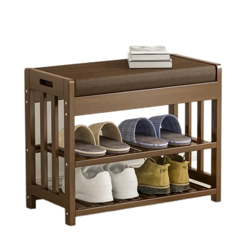 QHLMLL Schuhregale, Schuhhocker, lange Sitzbank, Ersatzhocker mit Kissen, Eingangsschuhregal, Schuhschrank, Schuhwechselhocker, Aufbewahrungs-Organizer von QHLMLL