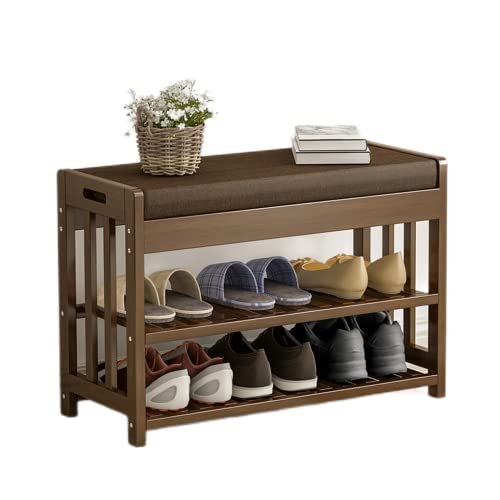 QHLMLL Schuhregale, Schuhhocker, lange Sitzbank, Ersatzhocker mit Kissen, Eingangsschuhregal, Schuhschrank, Schuhwechselhocker, Aufbewahrungs-Organizer von QHLMLL