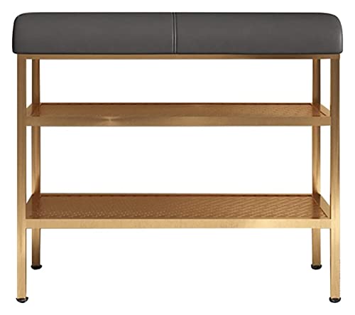 QHLMLL Schuhschrank, Aufbewahrungsbank, Bettbank, Schuhhocker, Aufbewahrung, schmiedeeiserner Rahmen, Schuhwechselhocker, doppellagiger Schuhregal, Hocker mit Kissen (Farbe: Noir, Größe: 100 x 32 x 47 QHLMLL Schuhschrank, Aufbewahrungsbank, Bettbank, Schuhhocker, Aufbewahrung, schmiedeeiserner Rahmen, Schuhwechselhocker, doppellagiger Schuhregal, Hocker mit Kissen (Farbe: Noir, Größe: 100 x 32 x 47 von QHLMLL
