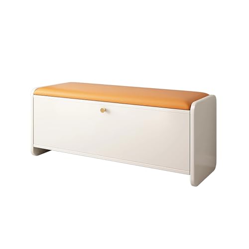 QHLMLL Schuhschrank, Eingangsbank aus Holz, mit Aufbewahrungsnizer, 60 x 30 x 46 cm, Weiß QHLMLL Schuhschrank, Eingangsbank aus Holz, mit Aufbewahrungsnizer, 60 x 30 x 46 cm, Weiß von QHLMLL