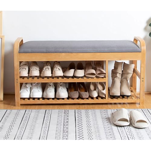QHLMLL Schuhschrank aus Stoff, Sitzhocker, kreativer Schuhaufbewahrungshocker, nordische moderne Schuhwechselbank für Eingangsbereich, Schlafzimmer, Wohnzimmer, 100 cm, Deckel kann nicht umgeklappt von QHLMLL